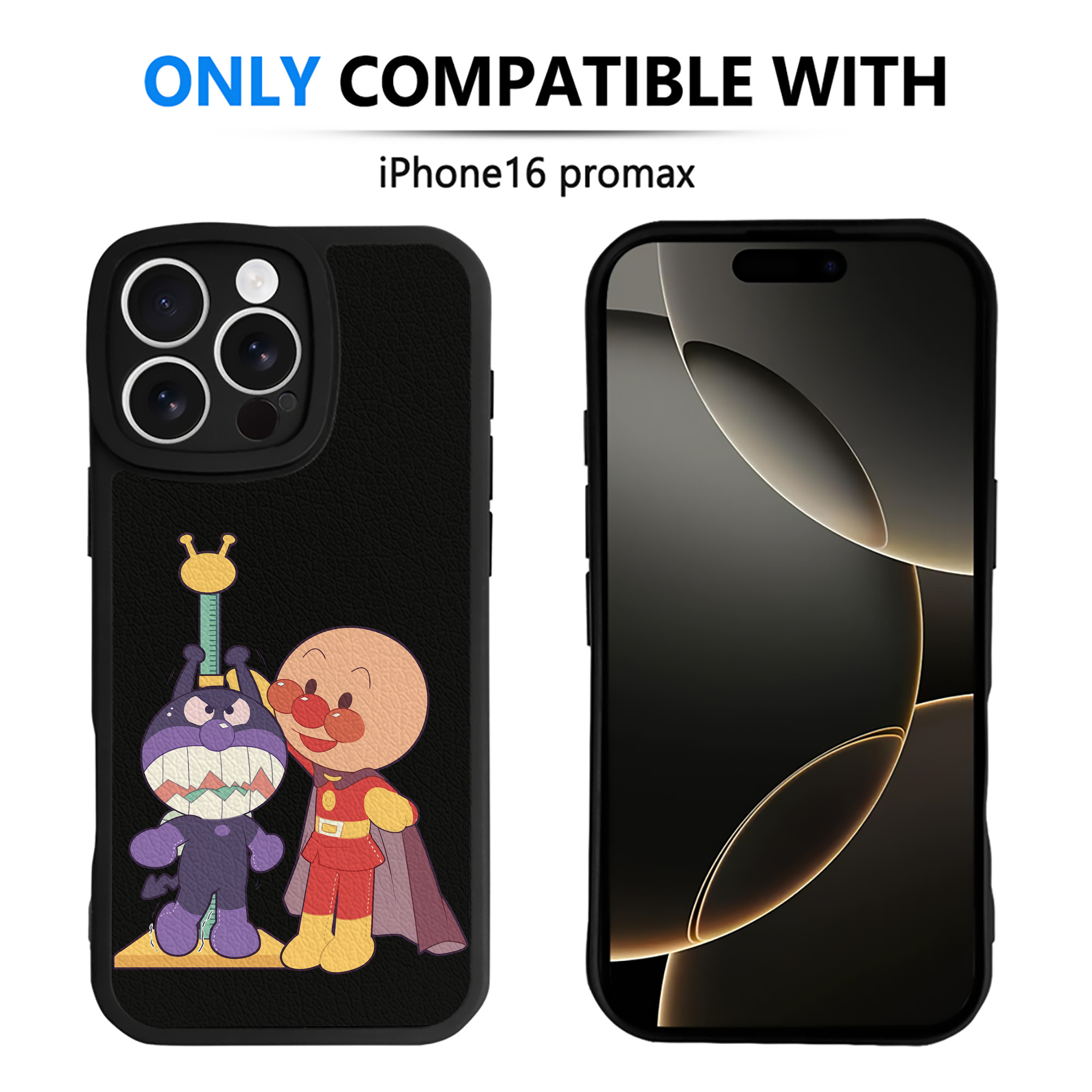 （画像用） アンパンマン Anpanman 【iPhone 16シリーズ対応】シリコンスマホケース（レザー調） 材質：シリコン